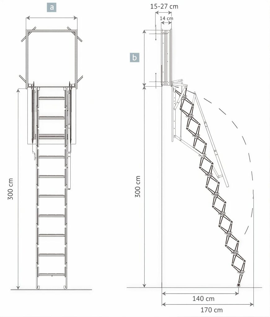 Scale retrattili verticali schema