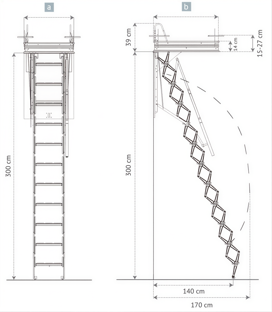 Scale retrattili soffitto pantografo